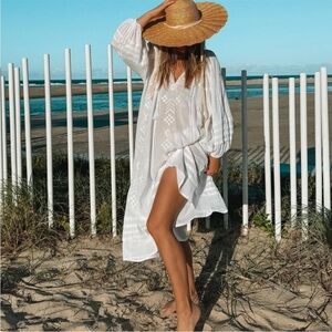 Spell sandbar White Embroidered Dress